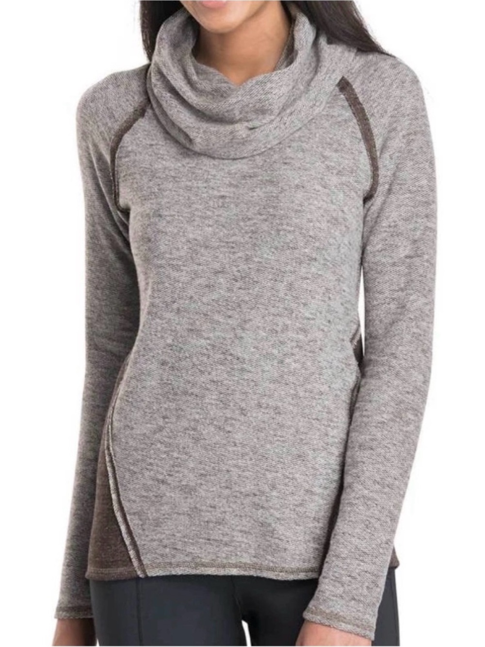 Kuhl Nova Wool Blend Cowl Neck Pullover Sweater Green Women’s S Hiking Granola